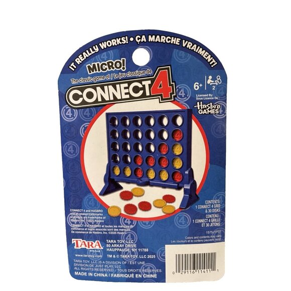 Hasbro Connect 4 Micro Travel Game Classic Strategy Family Fun Portable Toy NEW - Picture 2 of 4